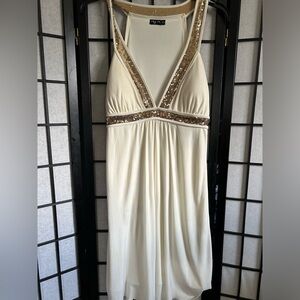 Off White and gold dress